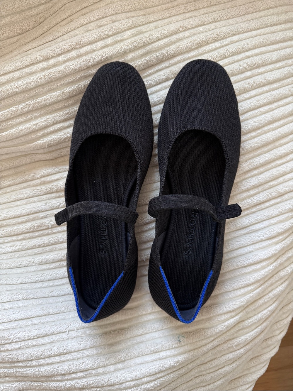 Rothy's Black Mary Jane Square Toe Flats